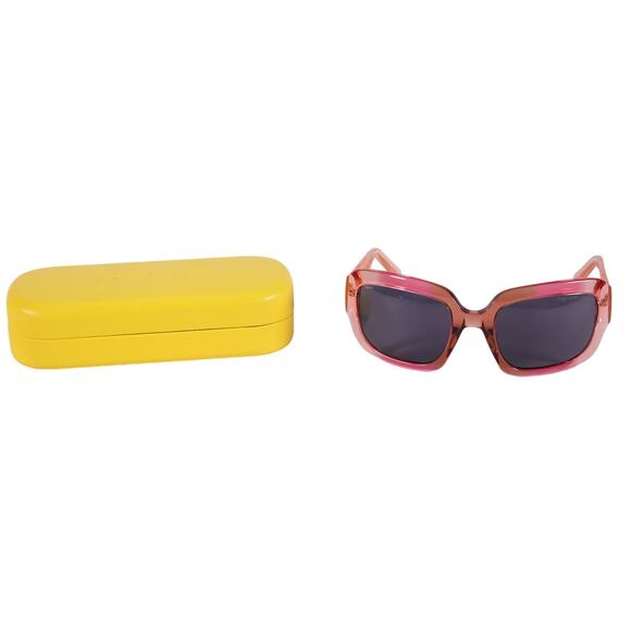 Marc Jacobs Wraparound Oval Sunglasses - Transparent Red Pink Ombre / Grey - NWT - Picture 9 of 10